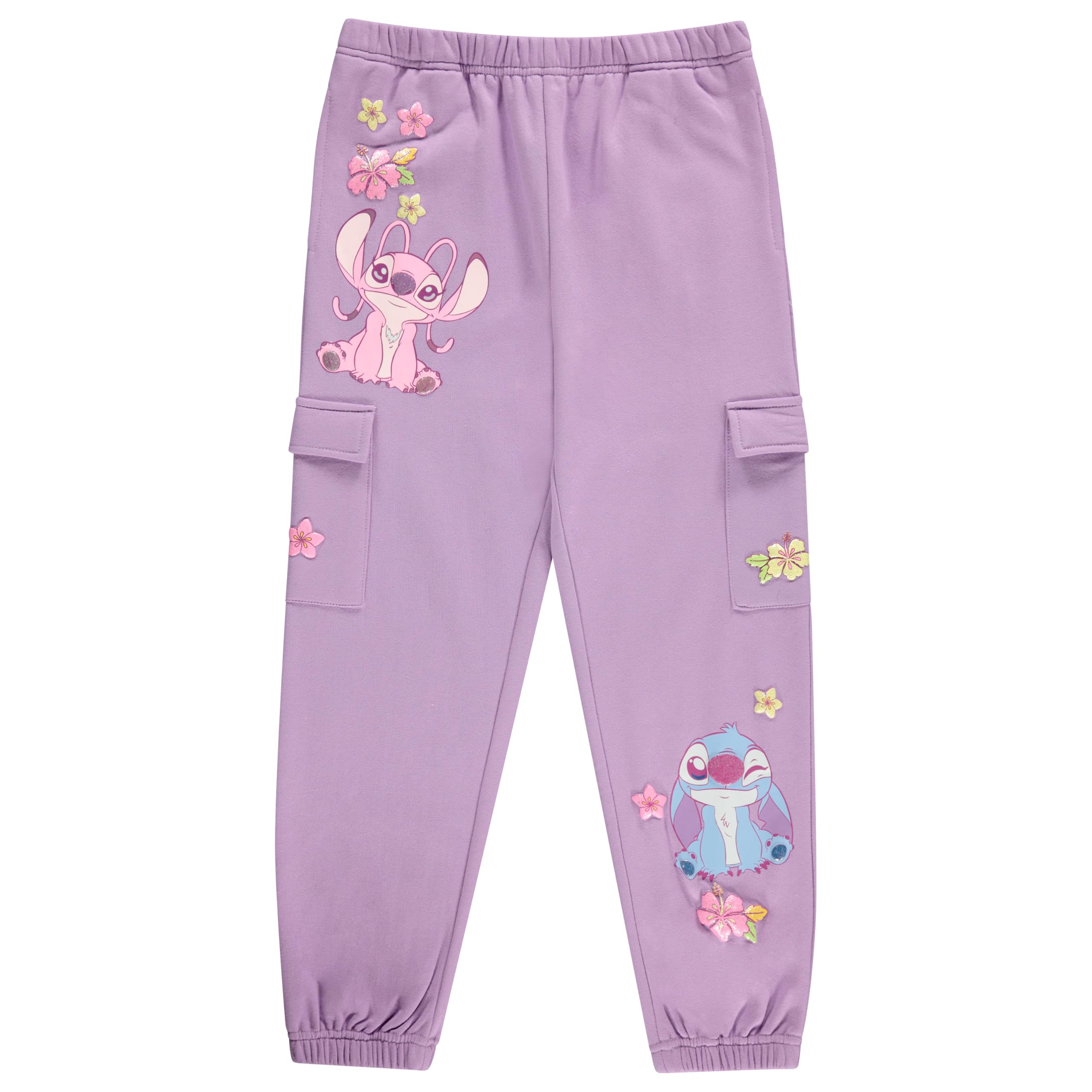 Disney Girls Lilo and Stitch Cargo Jogger Sweatpants-Stitch Cargo